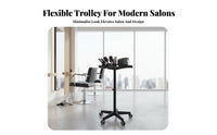 Adjustable Height Hairstylist Trolley 360° Rotating Wheels Hairstylist Tool Trolley Sturdy Construction Salon Equipment Stable Five-Point Base for Hairstylists, Hair Stylists, Cosmetologists, Barbershop, Home Studio, Medical Office