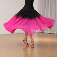 Gradient Color Swing Skirt Breathable Long Modern Dance Skirt Elastic Waist for Dancers, Artists