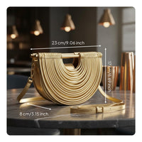 Crescent Crossbody Bag Fashionable Crescent Handbag Fringe Embellishment