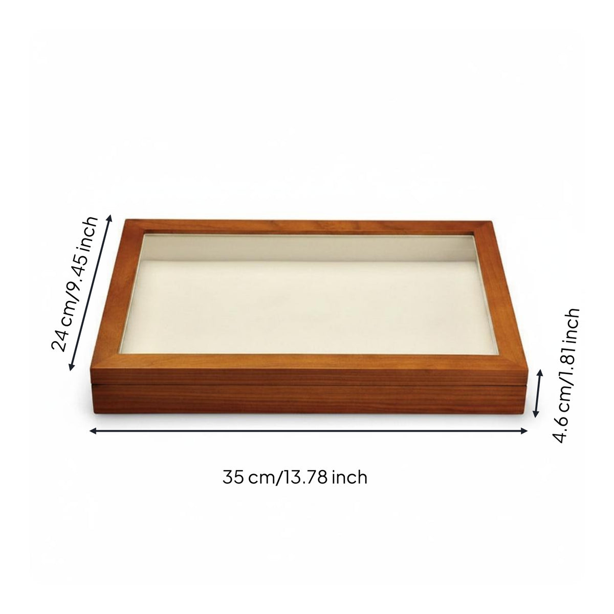 Wooden Jewelry Box Polished Finish Storage Item Empty