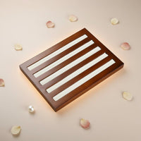 Wooden Band Display Tray Soft Padded Slots Slotted Band Holder Long-Lasting