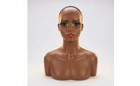Mannequin Head with Shoulders Bald for Retail Stores, Jewelers