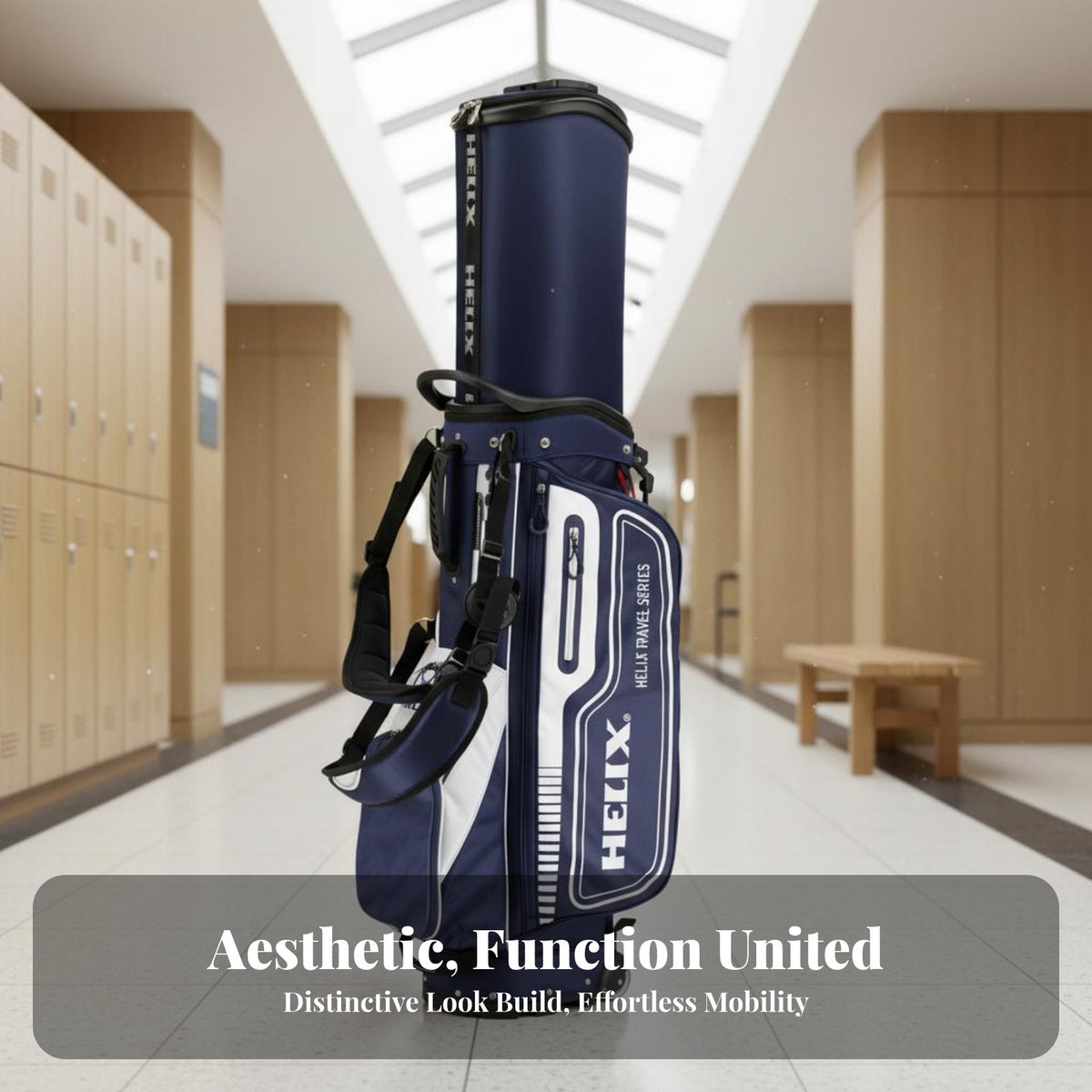 Sport Stand Bag with Wheels Large Capacity Retractable Sport Travel Bag Double Shoulder Straps Sturdy-Duty