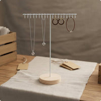 Necklace Stand Wood Base Bracelet Display Rack Easy to Assemble for Market Stall