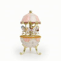 Carousel Melody Box Rotating Tabletop Decor Clockwork for Shelf, Collectors
