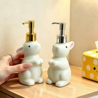 Bunny Soap Dispenser ABS and Resin Bunny Pump Bottle Compact for Sink