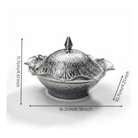 Ottoman Design Sugar Container Engraved Pattern Sweets Dish Lid