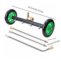 2-in-1 Undercarriage Cleaner Water Broom 360° Rotatable Wheels for Deck, Patio