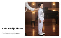 Children's Choir Sparkle Performance Costume, Boys Dance Stage Outfit, Vibrant Colors, Necktie Included