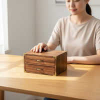 Wooden Drawer Organizer Large Capacity Retro Desktop Storage Box Desktop Apothecary Cabinet Versatile Apothecary Cabinet