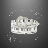 Rhinestone Piano Key Belt High Shine Fashion Accessory Gift Ready for Streetwear