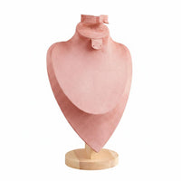 Necklace Display Bust Wood Base Jewelry Display Bust Pink