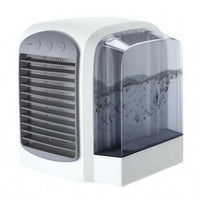 USB Mini Air Chiller Compact Bladeless Air White Cooling Unit and Gray Humidifying Fan for Office