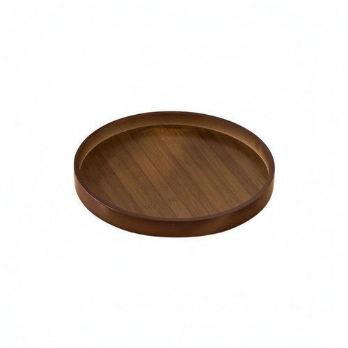 Wooden Rotating Tray Brown Cosmetic Organizer Tray Space Saving for Vanity