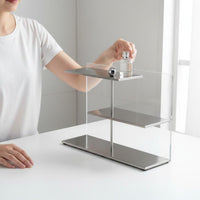 Staggered Shelf Rack Stainless Steel Desktop Storage Rack Acrylic for Countertop