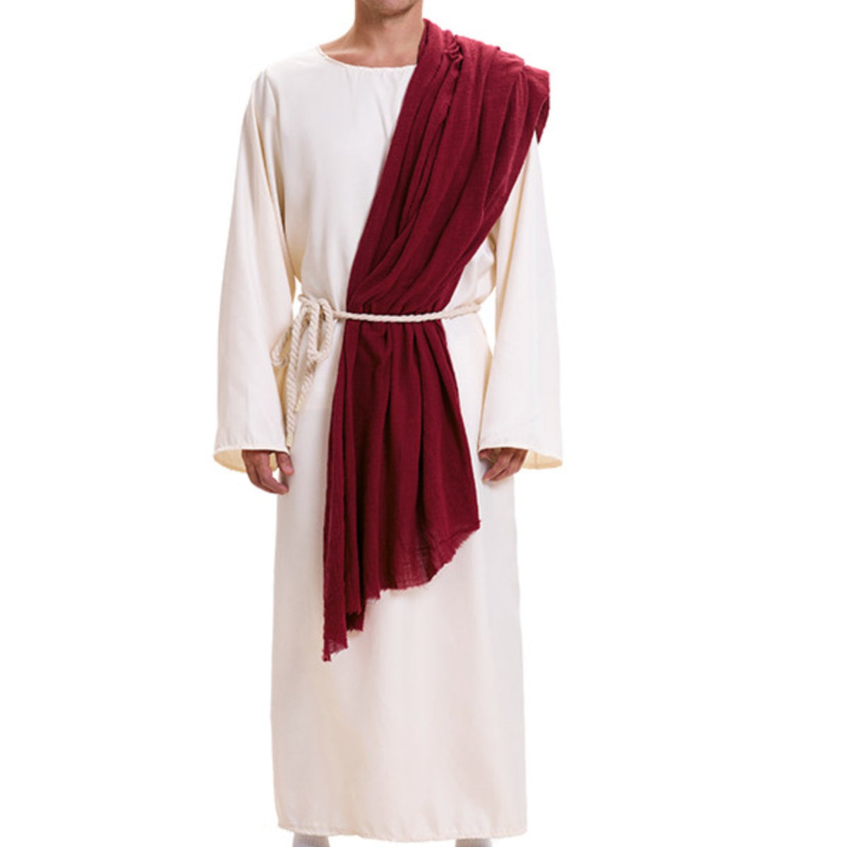 3 Pieces Biblical Robe Set Full-Length Design Biblical Robe and Headpiece Set