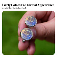 2 Pieces Galaxy Glass Cufflinks Great Gift Idea Galaxy Cufflinks Hand-Crafted