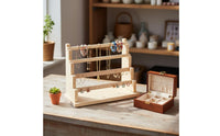 Natural Wood Wooden Jewelry Display Stand Space Saving Bracelet Holder Display Easy to Assemble for Market Stall, Retail Retailer