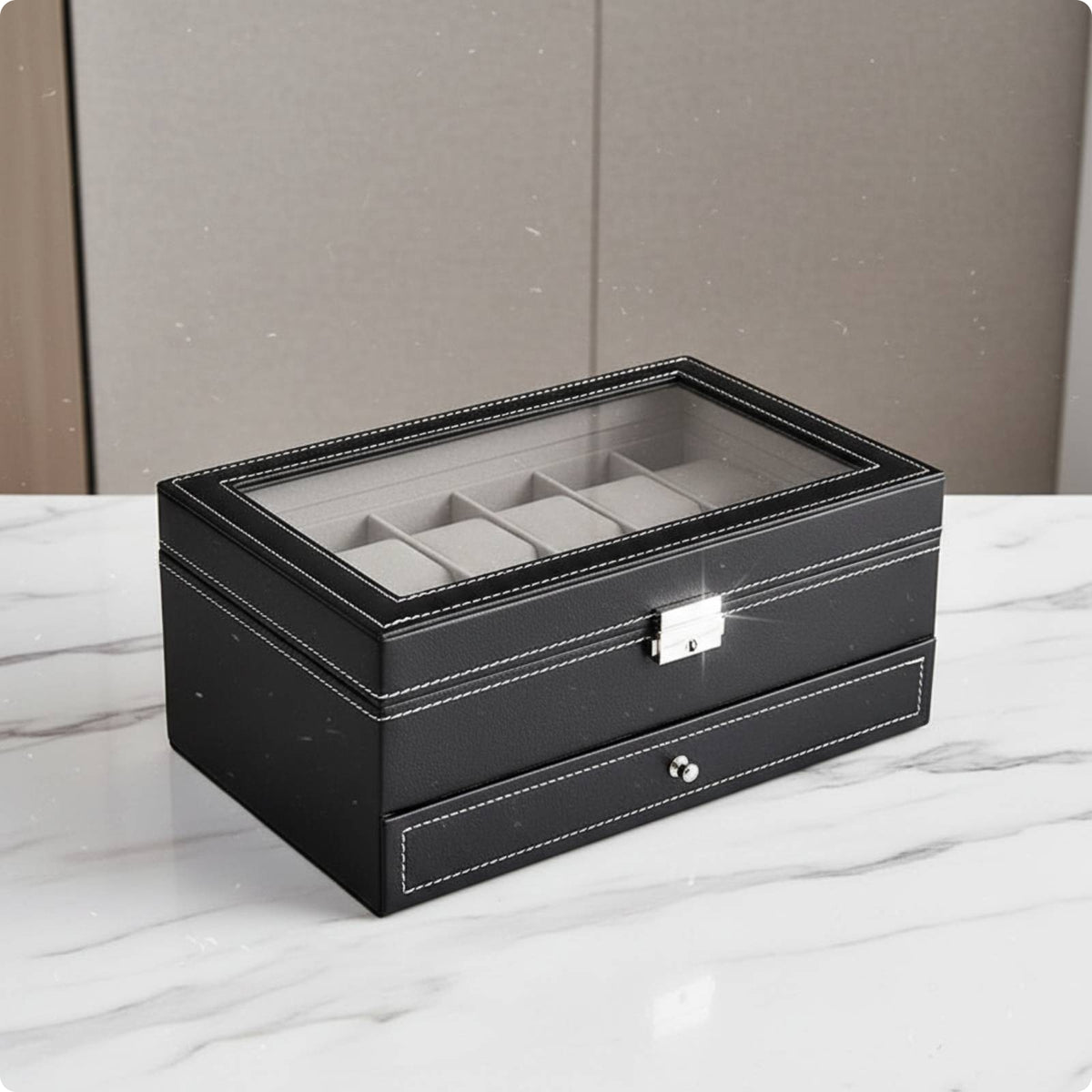 Double-Layer Jewelry Box Divided Slots Storage Item Compact Size