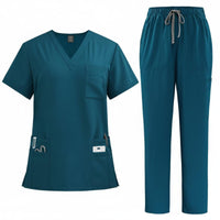 Scrub Set Breathable Solid Color Medical Attire Moisture Wicking for Hospital