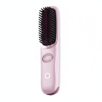 Cordless Straightening Brush Lightweight Mini Hair Straightener Comb LCD Screen