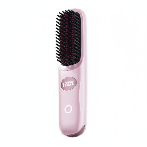 Cordless Straightening Brush Lightweight Mini Hair Straightener Comb LCD Screen