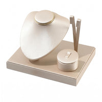 Countertop Jewelry Organizer Brushed Texture Jewelry Mannequin Leather-Like
