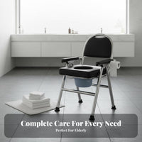Adjustable Height Toilet Frame Foldable Commode Chair Multi-Purpose for Seniors