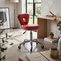 Height Adjustable Salon Chair Central Cutout Swivel Salon Chair Caster Wheels for Hair Stylists