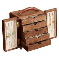 Jewelry Cabinet with Side Doors Portable Jewelry Armoire with Drawers Furniture for Dresser