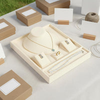 Velvet Jewelry Stand Set Scratch Protection Accessory Storage for Countertop