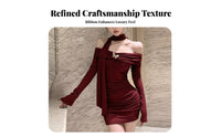 Bare-Shoulder Halter Dress Stretchy Material Halter Neck Club Dress Y2K Fashion