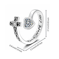 Adjustable Cross Heart Band Dainty Cross Heart Band Minimalist Design for Women