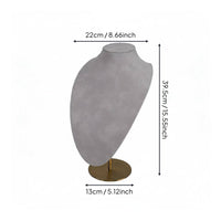 Necklace Display Bust Light Luxury Pendant Display Holder Stable Metal Base Jewelry Mannequin Stand for Photography Studio