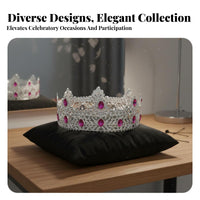 King Crown Gender-Neutral men's King Crown Metal Regal Circlet Sparkling Crystals Headdress for Women, Stage Performances