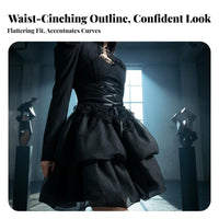 Gothic Two-Piece Dress Built-in Chest Pads Corset Top and Tutu Skirt Set