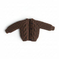 Doll Clothes 1 Piece Button up Knit Cardigan Cropped