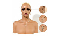 Mannequin Head with Shoulders Countertop Female Display Bust Long-Lasting