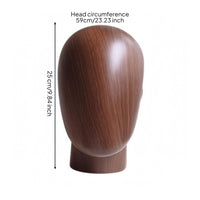 Wood-Grain Head Mannequin Rounded Wood Grain Mannequin Head GFRP Material Hat Display Holder