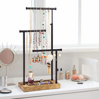 3-Tier Jewelry Stand Tangle-Tangle-Proof Storage Tabletop Accessory Rack Sturdy