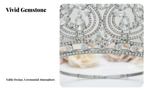 Baroque Crystal Crown Luxury Design Full Circle Pageant Crown Bridal Crystal Tiara Sparkling Wedding Tiara for Weddings, Prom