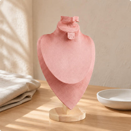 Necklace Display Bust Wood Base Jewelry Display Bust Pink