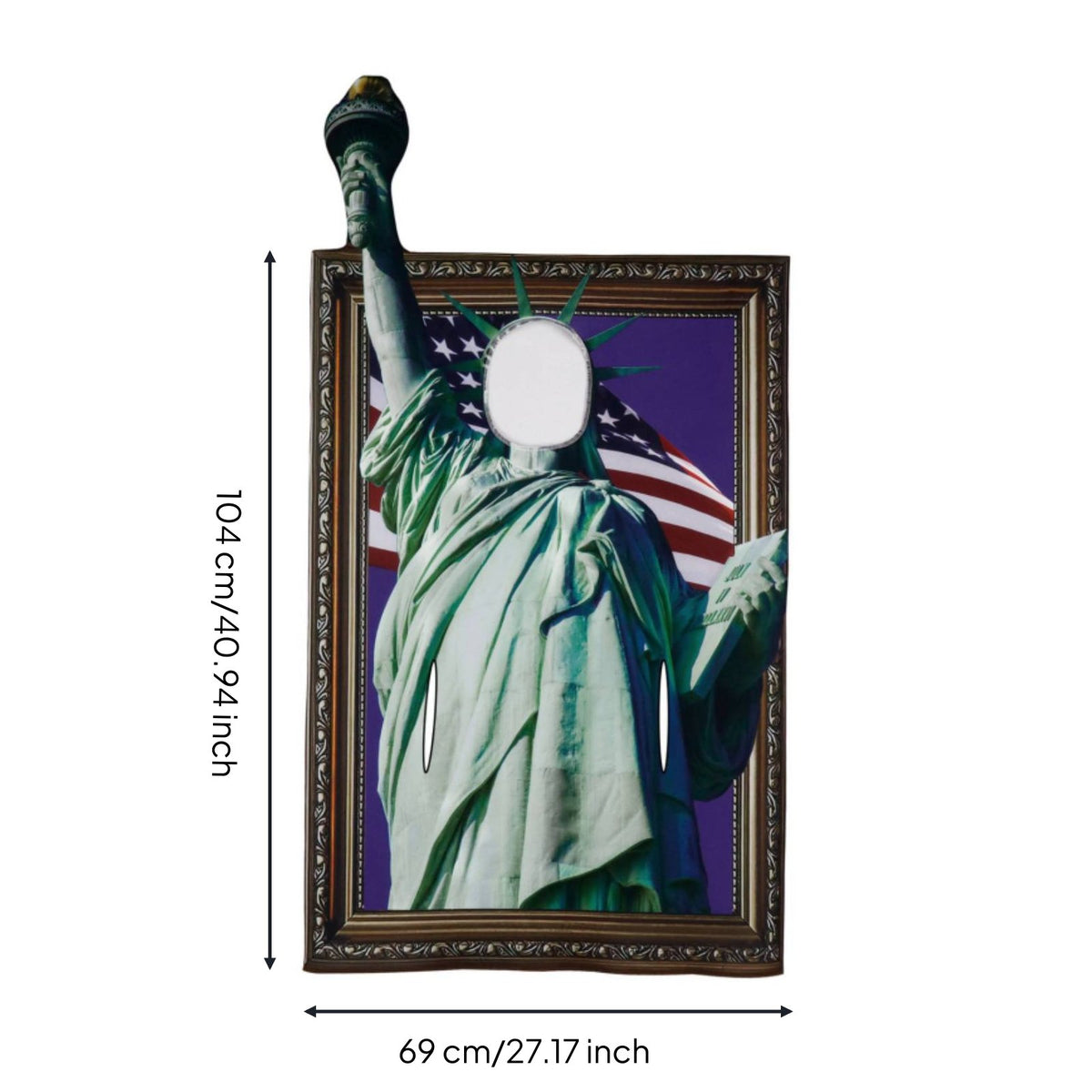 Statue of Freedom Costume Funny Statue of Freedom Outfit Easy to Wear Head-Through-Hole Costume for Halloween