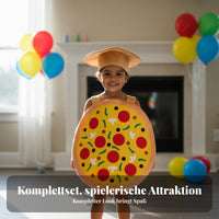 Pizza Costume Includes Hat Pizza Cosplay Set Double-Sided for Performances, Kids