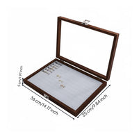 Jewelry Display Tray Glass-Covered Necklace Display Tray Slim Storage Box