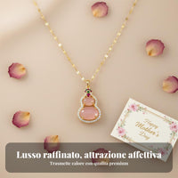 Gourd Locket Necklace Light Luxury Crystal Gourd Clavicle Chain Great Gift