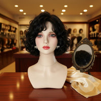 Hairpiece Mannequin Head Natural Makeup Female Bust Mannequin Glossy Skin Tone