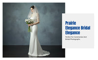 Bridal Veil, Double Tier Edged Design, Cream Wedding Headpiece with Comb, Elegant Photography