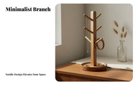 Solid Wood Bracelet Display Rack Vintage Design Necklace Holder Stand Multi-Purpose for Desktop, Dresser Top, Entryway