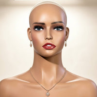 PVC Mannequin Bust Mannequin Head with Shoulders Realistic Look Hairpiece Display Head for Photo Shoots